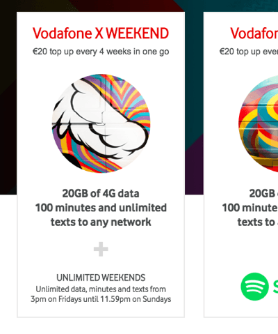 A Vodafone website UI error